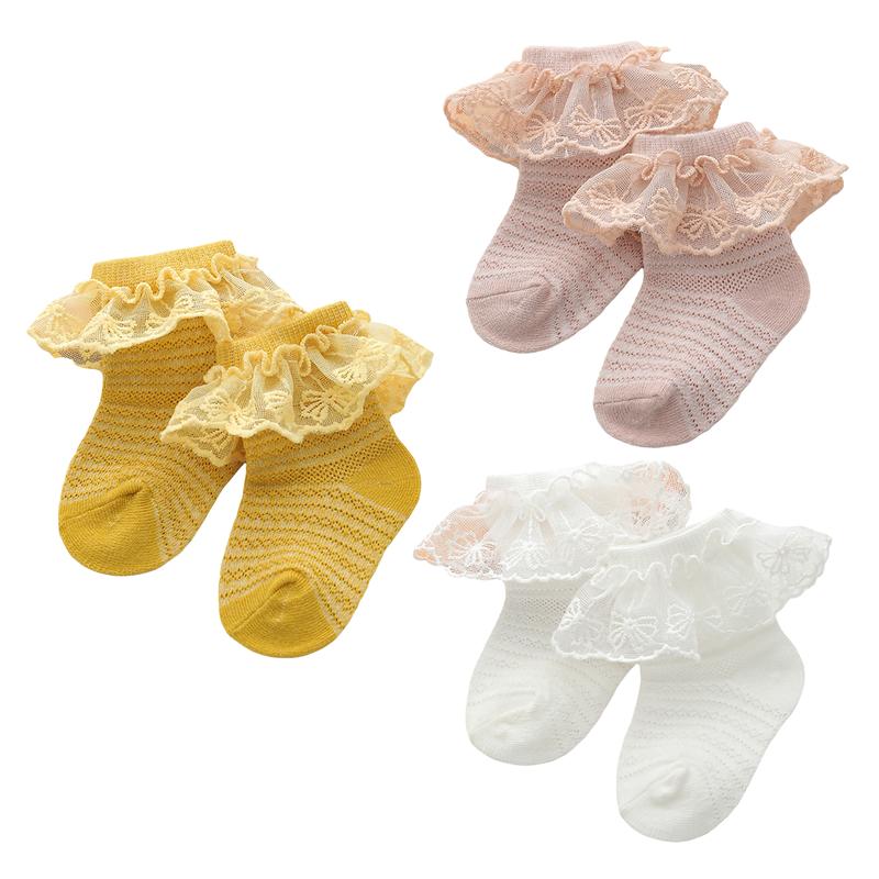Baby Girls Socks, Cute Sweet Lace Patchwork Soft Lightweight Non-slip Socks Infant Socks 8