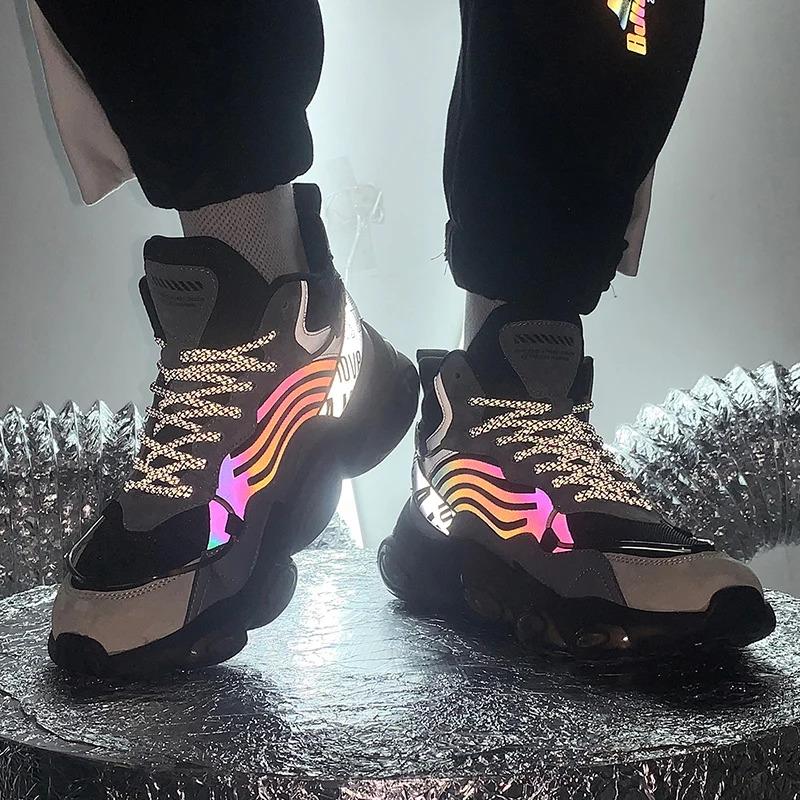 Custom Luminous Winter Plush Casual Sneakers Leather Plus Size US 13 EU 48 Air Cushion Sports Running Shoes for Men Closed Boy_voghion.com
