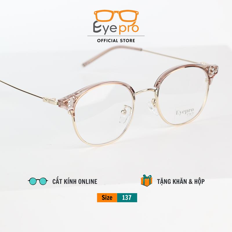 Gọng kính cận nữ nam dáng CLUBMASTER, dùng lắp mắt cận hoặc 0 độ L22001