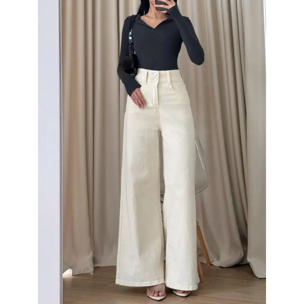 Ultra Denim Milo Wide Culotte Jeans - BROKEN WHITE