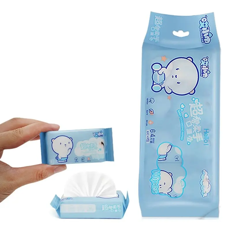1 Bịch Khăn Ướt Mini Hoạ Tiết Dễ Thương ( Có 8 Gói Nhỏ Mỗi Bịch ) H256 4