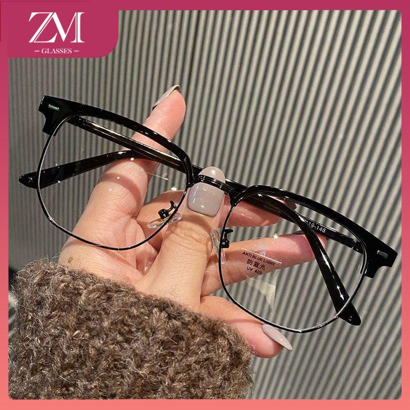Mắt kính cận thị kính cận có độ sẵn 0.5 - 6.0 độ kính cận nam nữ Thấu kính có thể cắt được Gọng kính phẳng chống ánh sáng xanh phong cách hàn quốc dành cho học sinh Kính chống bức xạ máy tính, chống ánh sáng xanh trên màn hình điện tử, unisex 4