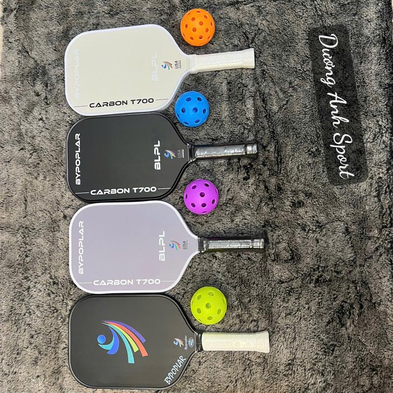 Mái chèo pickleball Bypoplar  T700 Carbon Fiber Mặt nhám Tay cầm kéo dài, kẹp chống mồ hôi có vỏ bọc - USA PICKLEBALL APPROVED - Sport Vợt 1