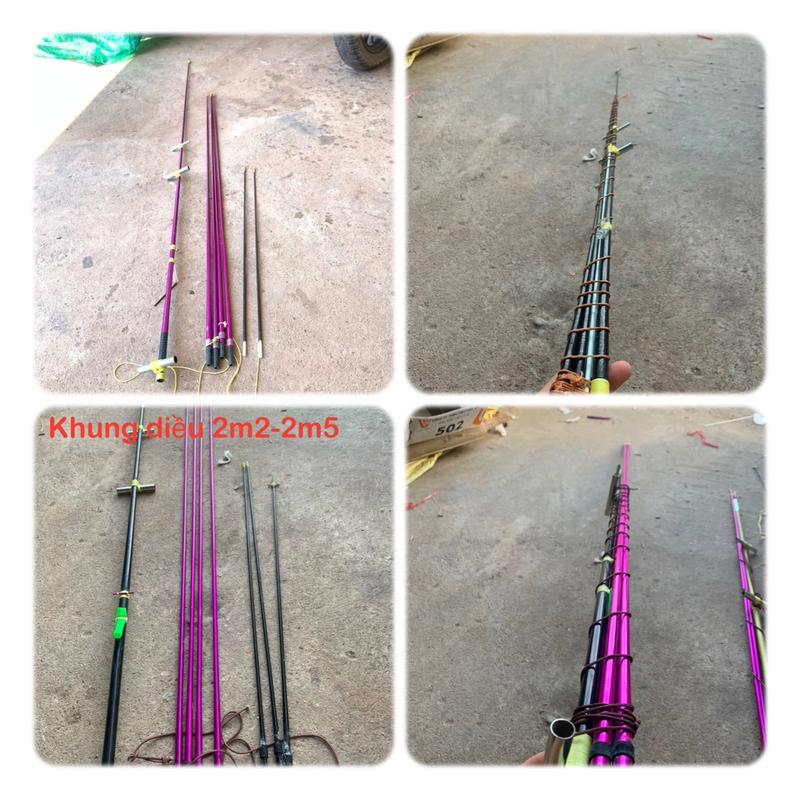 Khung diều hoàn thiện các loại(1m7)(2m-2m2-2m50-2m8-3m) nan tím