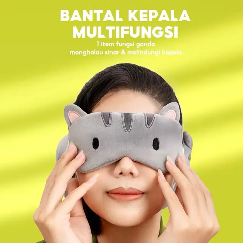Bantal Travelling Penutup Mata 2in1 Eye Mask and Neck Pillow Package Penutup Mata traveling Lucu Multifungsi Sleep 1
