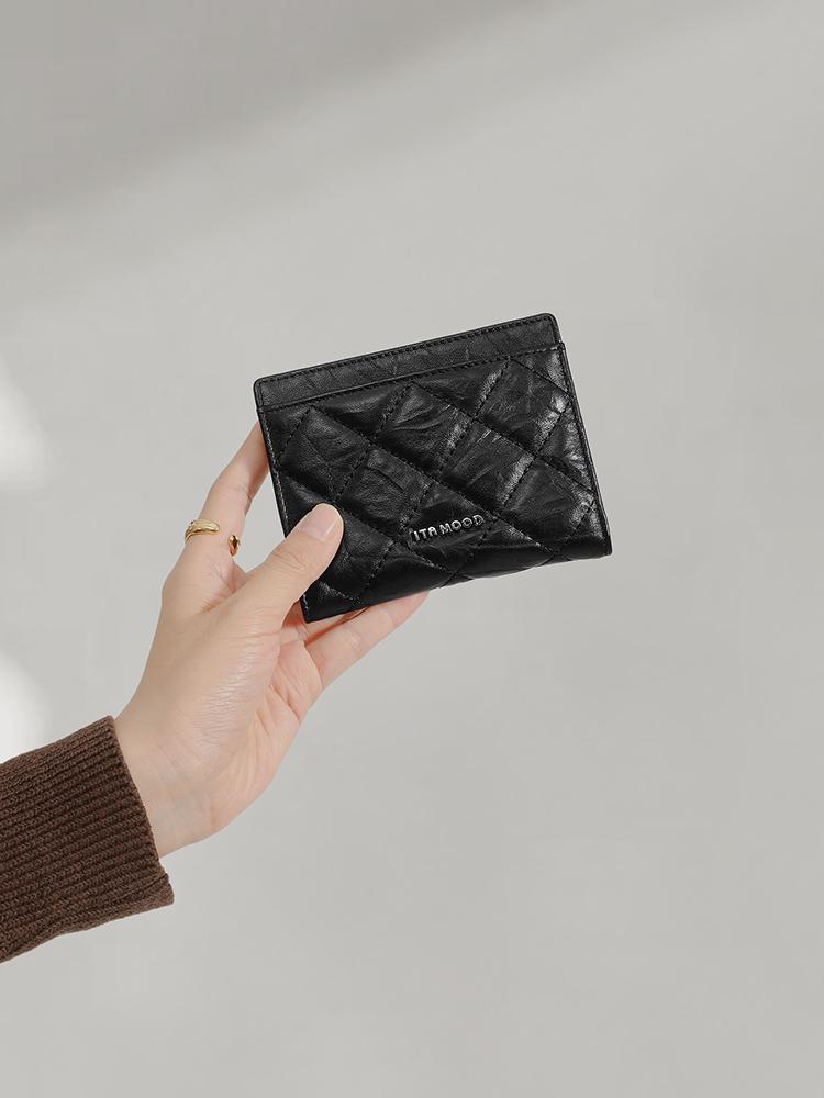 Product Introduction of ITAMOOD Genuine Leather Wallet Clutches Card Bag Integrated Anti Demagnetization Purse Short Women's Compact Zero Wallet 10