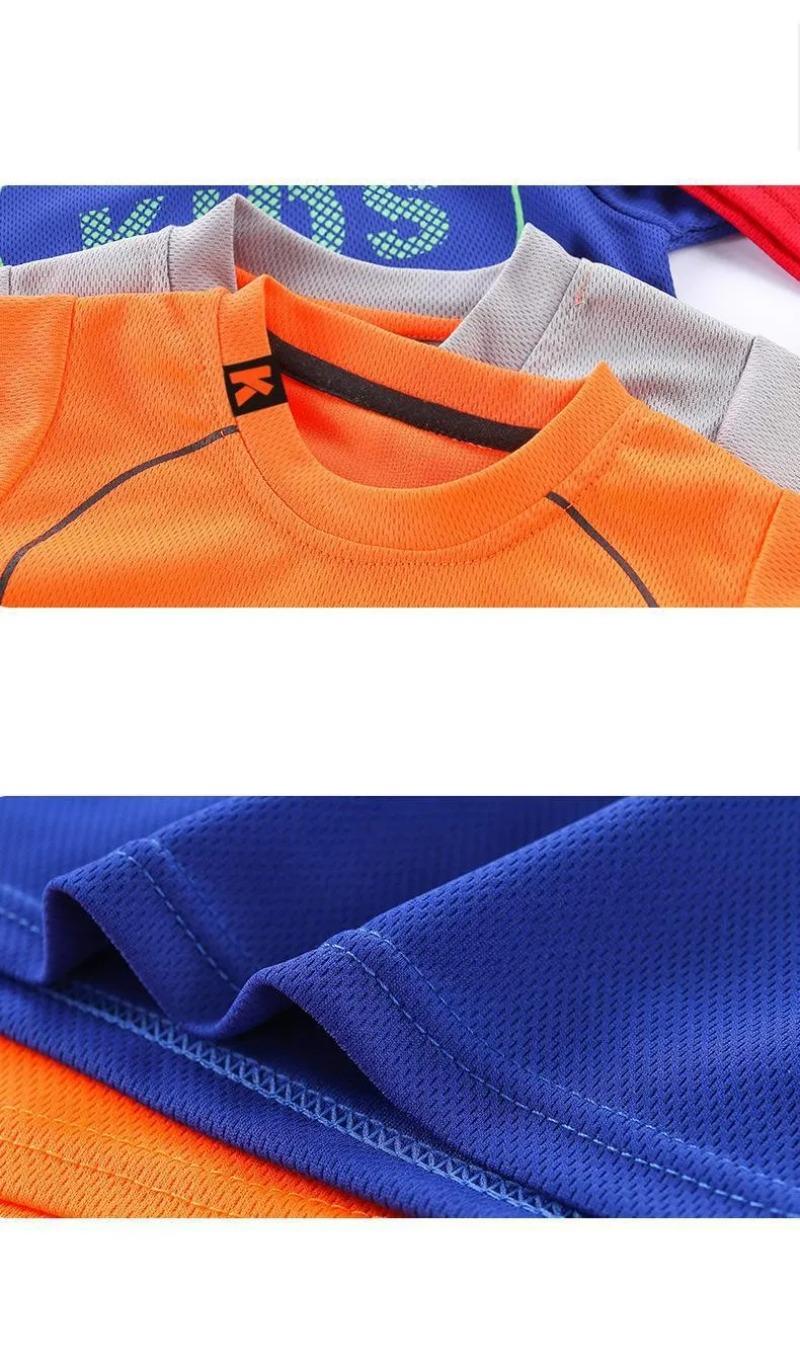 Product Introduction of Boys and girls sportswear mesh breathable sports jersey set new 9