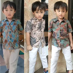 Baju Batik Anak Usia 1 sampai 12 Tahun Kemeja Batik Anak Cowok Umur 1 - 12 Tahun Batik Anak Laki-laki Katun