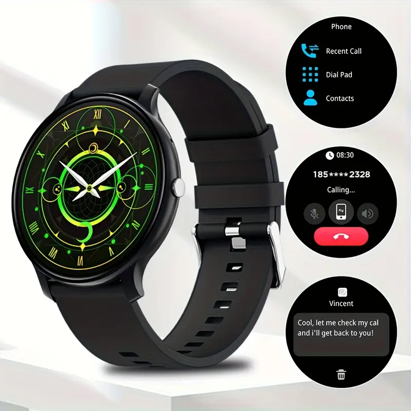 Laxsafty new smart watch for women, full touch screen sport fitness watch, 100 + sports mode, sleep monitoring, pedometer, distance, calories, wireless call smart watch for Android iPhone smartwatch 7