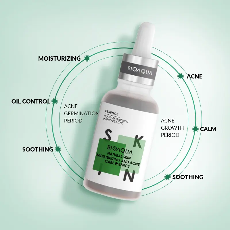 【BPOM】BIOAQUA Niacinamide Essence mencerahkan wajah glowing brightening Serum &Hexapeptide Tender Wrinkle Care Essence&Natural Skin Moisturizing And Acne Care Essence untuk jerawat & Hyaluronic Acid Moist hydrating serum Essence 30ml 7