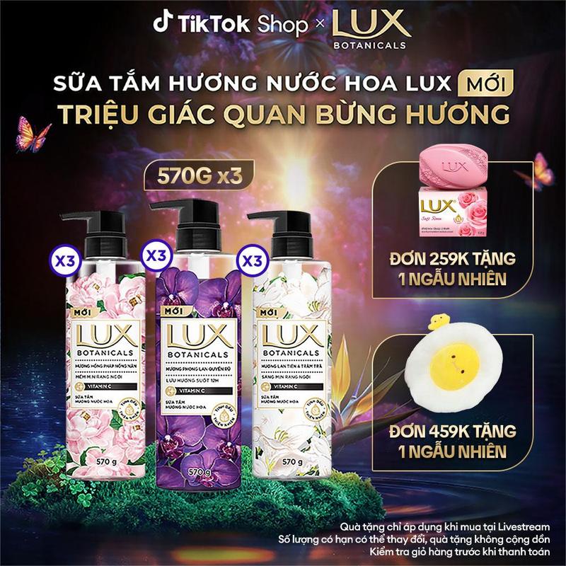   KOL Live 2  Combo 3 Sữa Tắm Nước Hoa Lux Botanicals Hương Hồng Pháp Nồng Nàn Giúp Da Mềm Mịn Rạng Ngời  570g chai   2  