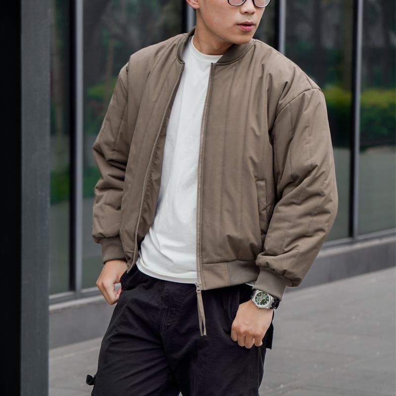 Áo Khoác Bomber Trần Bông SHELL-R, Dáng lửng Boxy, Áo Pufer Jacket Basic Nam Menswear Giữ ấm Chắn gió