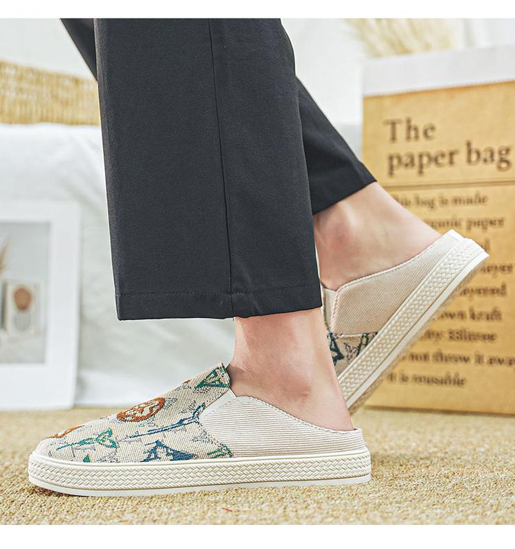 Product Introduction of [Factory Direct Sales] Canvas Shoes Men's Summer Thin Slip-on Half Slippers Men's Shoes Casual and Lightweight Old Beijing Cloth Shoes 3