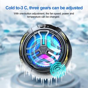 Penyejuk Telefon Bimbit, Iceworld Pro, Permainan Bisu, Radiator Penyejuk, Magnetik / Belat Belakang, Gabungan 2 / 1 Lampu RGB Satu phone Usb