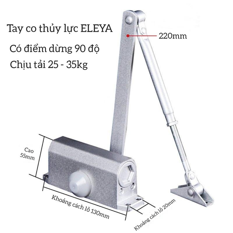 Tay co thủy lực ELEYA tải trọng 25kg đến 45kg có điểm dừng 90 độ