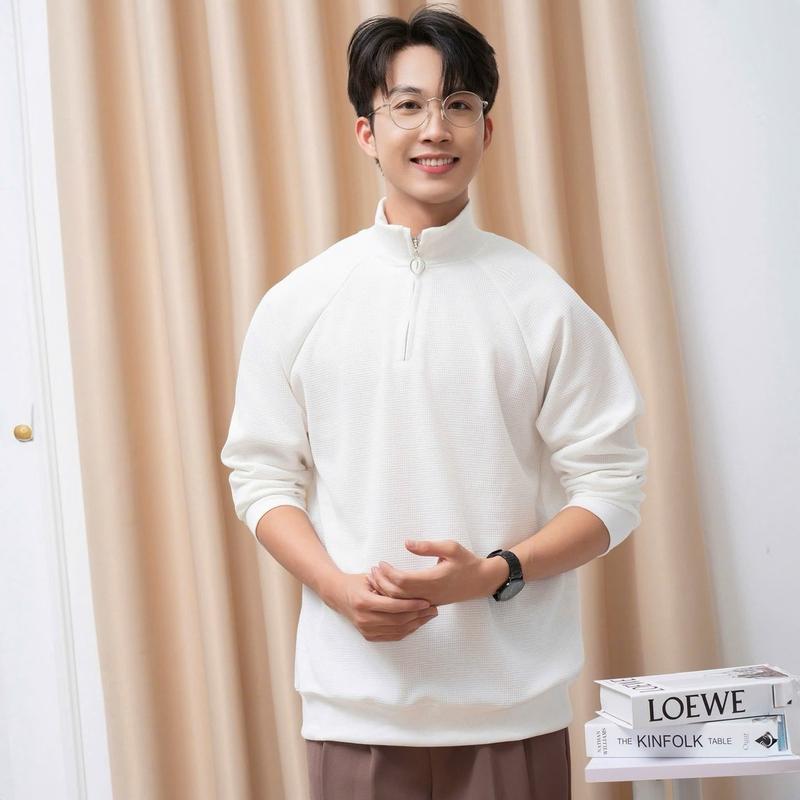 Áo Sweater DiTi Cổ Lọ Khoá Zip Len Tổ Ong Nam Nữ