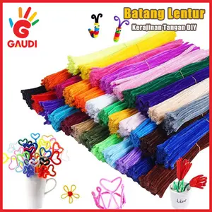 GAUDI 100PcsTwist Pipe Cleaner 30cm Kawat Bulu Mercy  Warna Pastel Macaron Untuk Kerajinan Tangan DIY/ Mainan Anak Craft