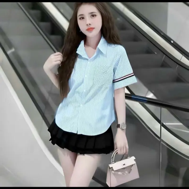 Áo Sơ Mi Tay Ngắn 3 Sọc đủ size 55-90kg - Chất đẹp mát mịn - Top 5