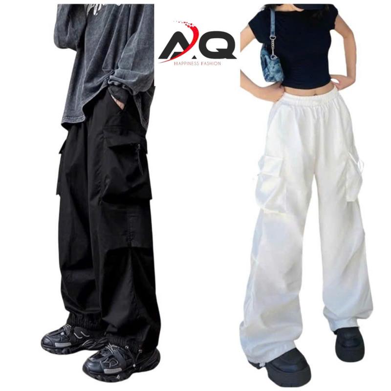 Quần dài Kaki Túi Hộp chất Dày Dặn Ống Suông Rộng Menswear Nam Pants