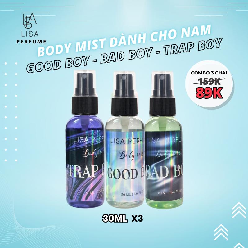 {mua 2 tặng 1} aff 30% body mist nam 50ml trap boy - bad boy - good boy thơm nhẹ nhàng, gây ấn tượng với người xung quanh. cosmetic nước hoa perfume mỹ phẩm xịt thơm