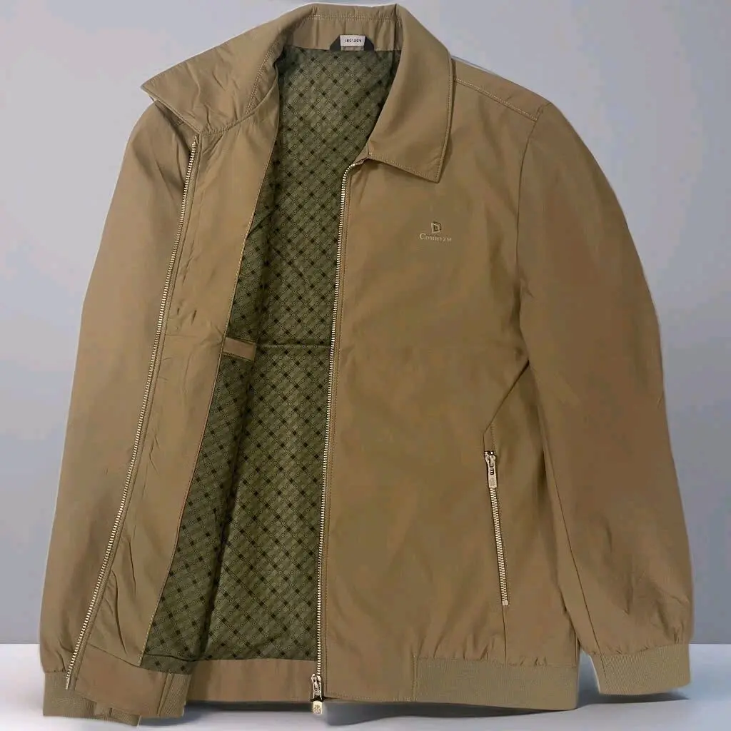 Áo khoác gió nam trung niên có khả năng chống nước cao cấp 2 lớp  Có Túi Menswear Jacket Kem