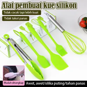 Set Peralatan Masak Silikon 5-in-1: Spatula, Sutil, Sikat, Pengocok Telur & Pengikis - Ideal untuk Memanggang, Memasak, Barbekyu, dan Kue, Model [Model Name], Panjang [Panjang cm], Lebar [Lebar cm]