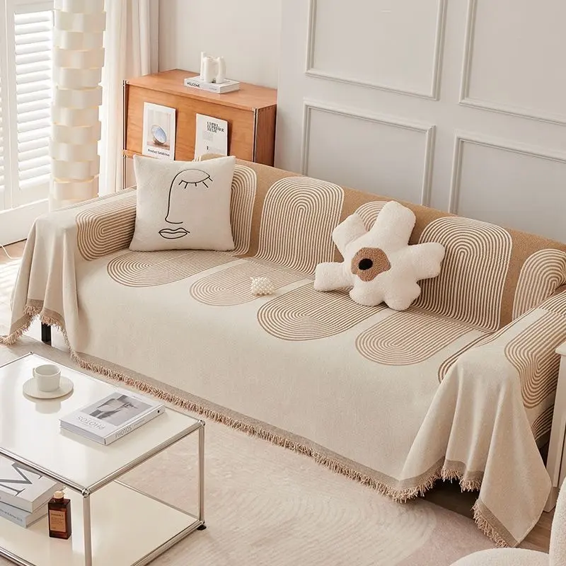 New Ins Winter Non-Slip Internet Celebrity Simple Thickened Chenille Anti-Cat Hair Sofa Cover Multi-Functional Universal
