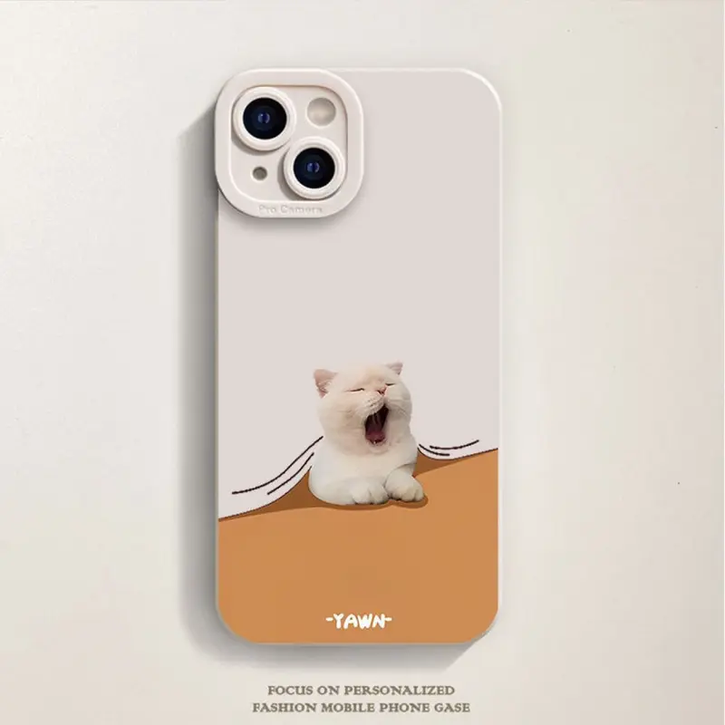 Ốp Điện Thoại Cặp Đôi, Chó Và Mèo Kêu Cọc, Dành Cho iPhone 15 / 14 / 1312 / 11promax / XR / Xs, Bao Gồm Tất Cả, Chống Rơi, Chất Liệu Mềm 3