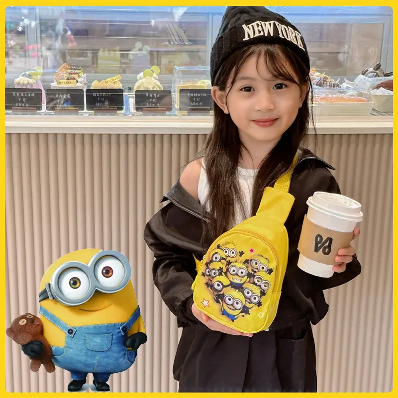 Wholesale  Minions Crossbody Shoulder Bag Minion Chest Bag Anime Despicable Me Backpack Travel Storage Pouch Children Gift