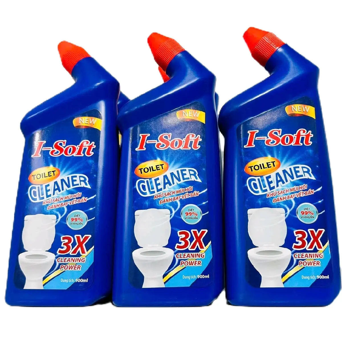 Combo 3 chai nước tẩy toilet và sàn nhà vệ sinh 0,9 lít siêu diệt khuẩn và không độc hại