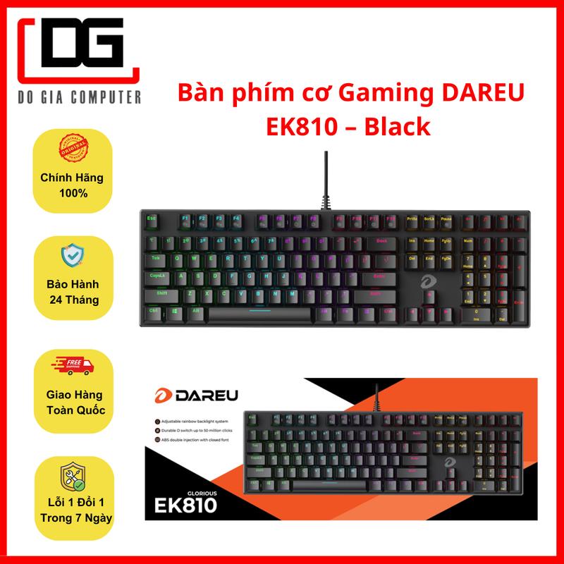  Bàn phím cơ Gaming DAREU EK810 – Black  MULTI-LED Blue  Brown  Red D switch  