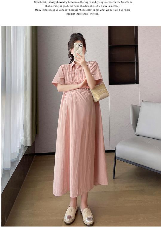 Product Introduction of P69350# Dress Pregnant Plus Size Dress For Women Nipped Waist Summer Slim New Arrival Pregnant Pregnancy Dress 9