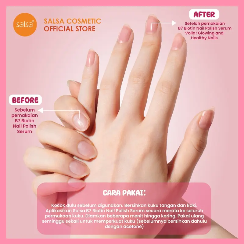 SALSA B7 Biotin Nail Polish Serum 15ml - Serum Vitamin Kuku Rusak Rapuh Nail Treatment Penumbuh & Perawatan 6