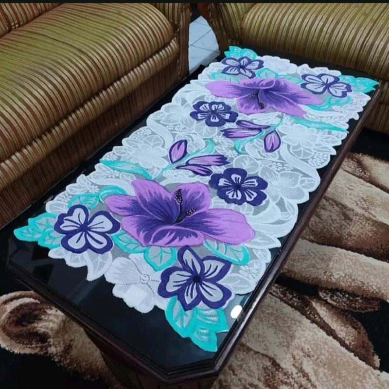 Taplak Meja Ruang Tamu-Taplak Meja Ukuran 100x50-Taplak Meja Motif Minimalis Modern-Table Runner Homemade Rajut 6