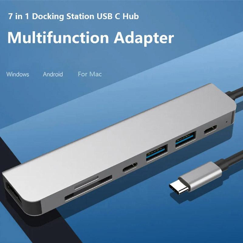 7 In 1 Multi Port Adapter Docking Station For Samsung Galaxy S23/Ultra/Plus 4