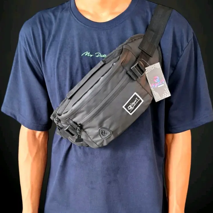 TAS SELEMPANG PRIA - Waistbag Bahan Codura Bimo Waterproof  Tas Sport Anti Air Terbaru Tas Pinggang Pria 2