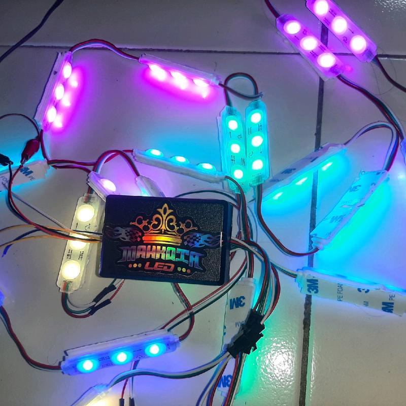 PAKET LENGKAP lampu kolong bak pilar mobil pick up truk bus minibus RGB RUNNING 5 fungsi Car 2