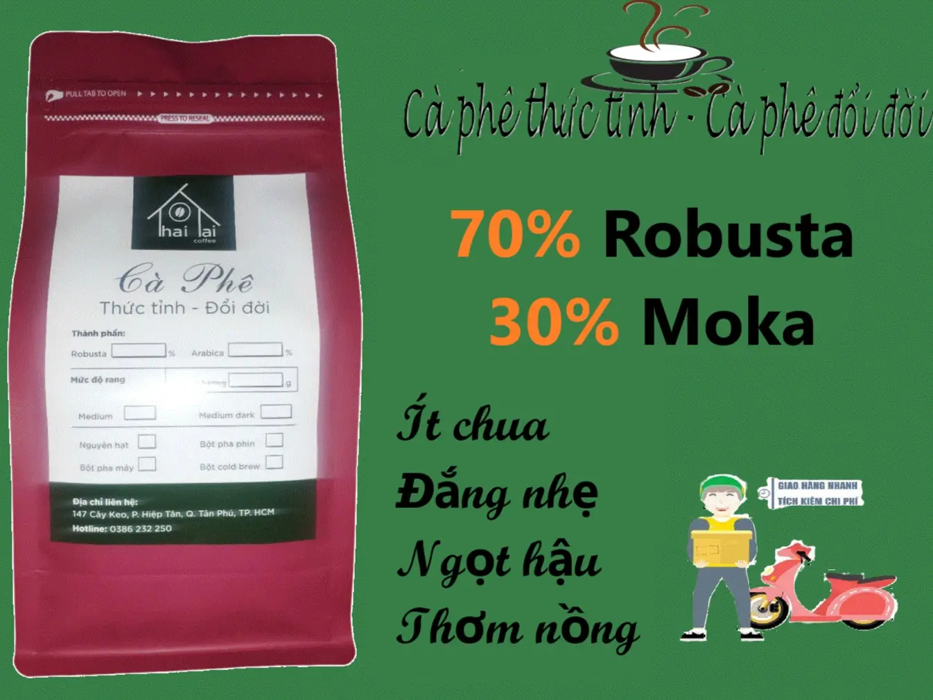 Cà Phê mix tỉ lệ 7Ro+Culi-3A ít chua,thơm nồng,hậu ngọt Coffee Cafe