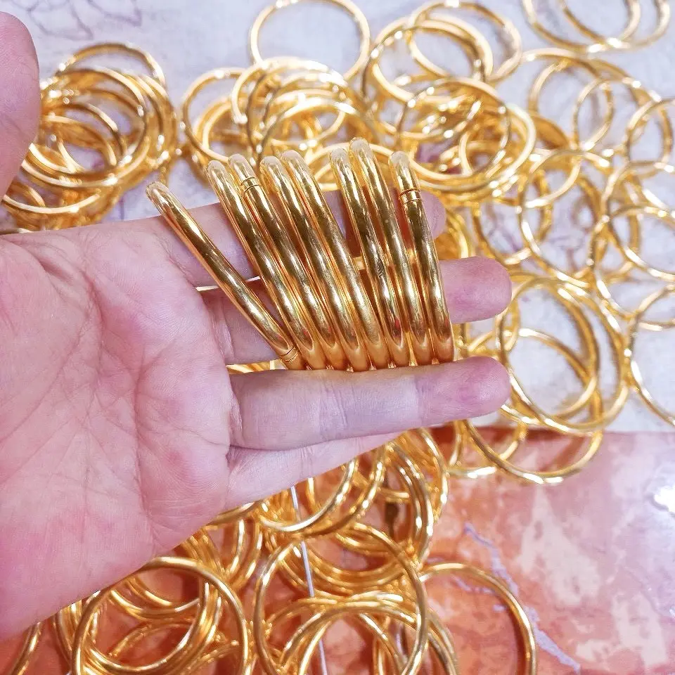 Vòng trơn đồng 1.8.K khoá lưỡi gà vòng tay nữ