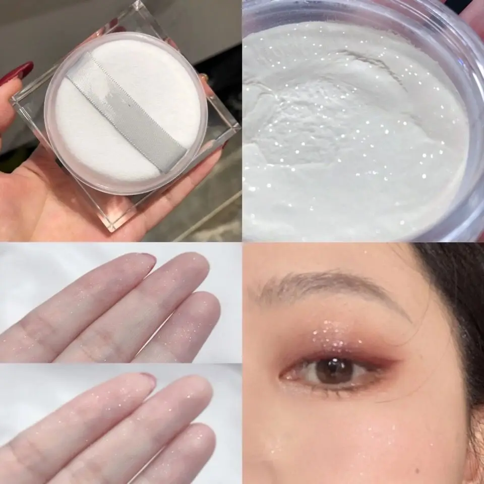 Serbuk Mutiara, Serbuk Muka, Serbuk Kemasan, Kemasan Kilat Mikro, Kalis Air dan Kalis Peluh, Untuk Wanita, Empat Warna Emas, Li Jiaqi mengesyorkan Powder Makeup
