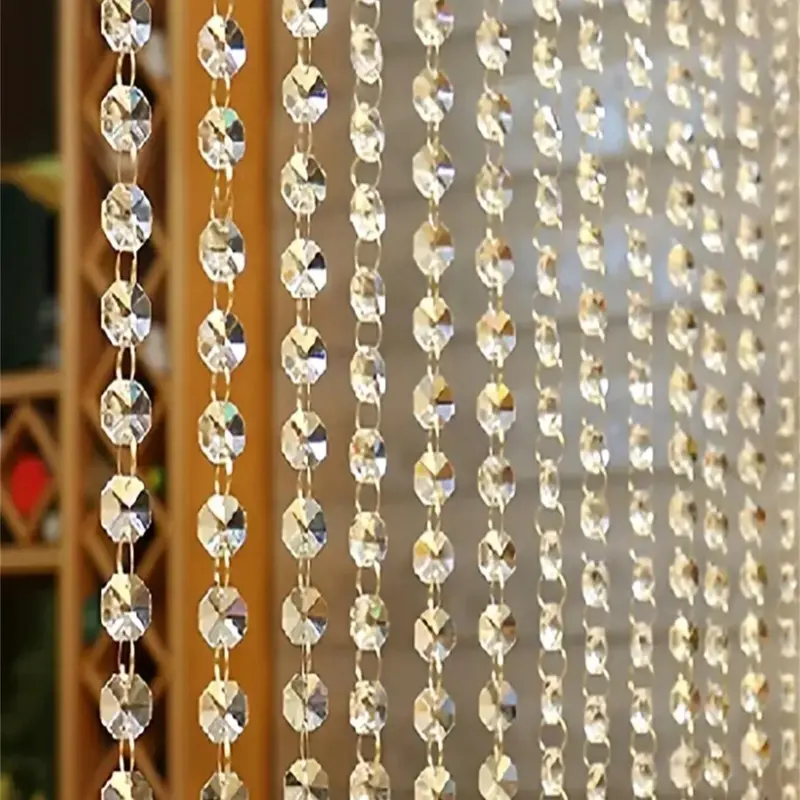 Crystal Octagonal Beaded Curtain, 1 Count Tassel Wedding Decoration for Ceiling, Wedding Ceremony Stage, Doorways, Home Ornaments 6