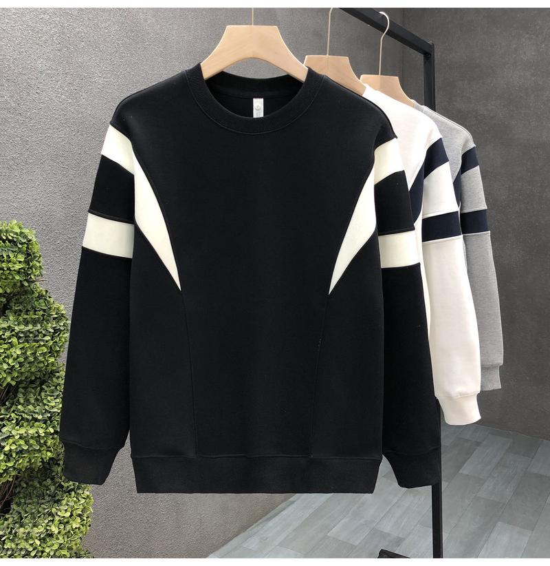 Product Introduction of Men's Sweater Spring and Autumn New Fashion Casual Round Neck Pullover Shirt Temperament Slim and Simple Trendy Top 2
