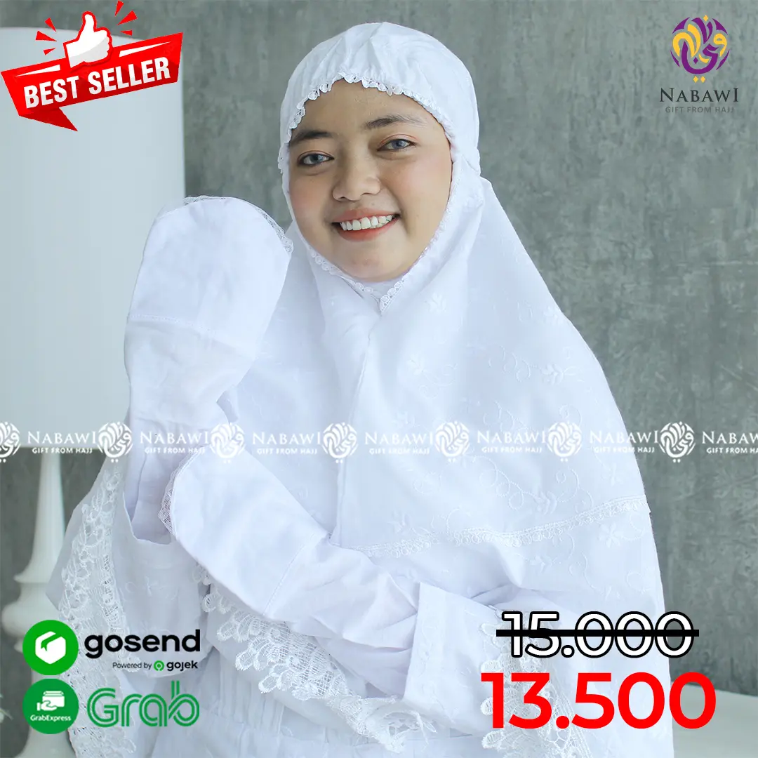 Gloves Sarung Tangan Haji Umroh Putih Kaos Tangan Panjang Renda Karet Perlengkapan Haji dan Umroh Wanita