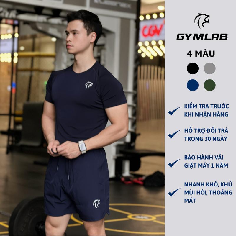 Quần đùi nam tập gym, chạy bộ thể thao Gymlab form 6 inch trên gối vải gió thoáng mát 3