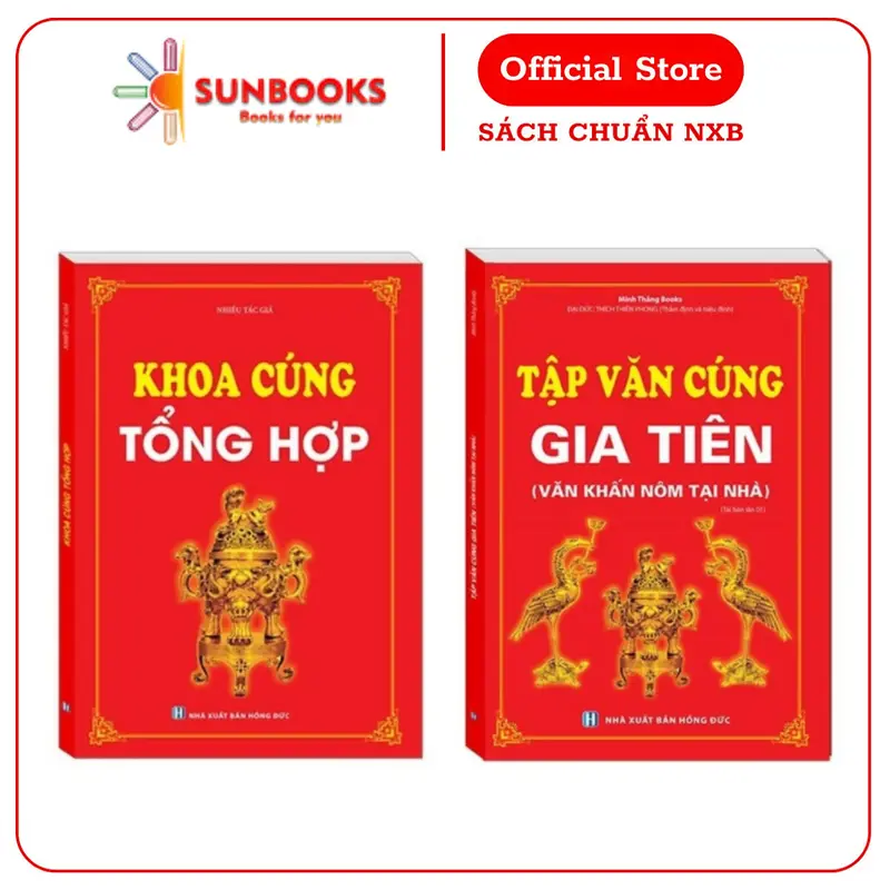 Sách - Combo 2 Cuốn Khoa Cúng Tổng Hợp + Tập Văn Cúng Gia Tiên (Văn Khấn Nôm Tại Nhà) 0