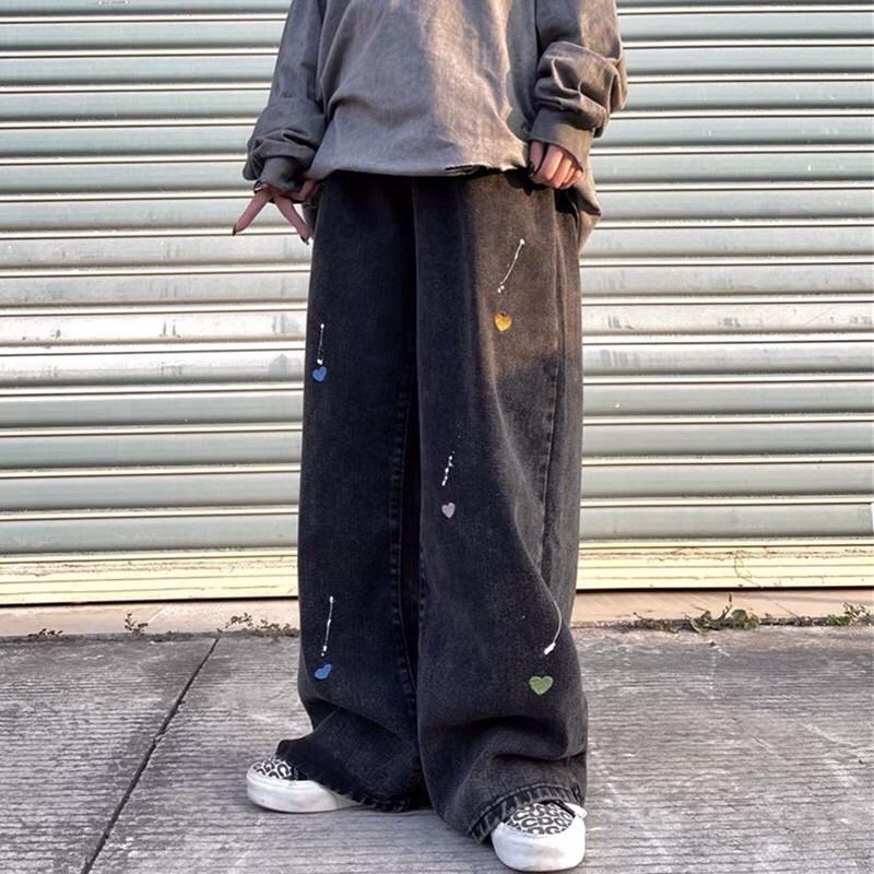 [CÓ BIG SIZE+ẢNH THẬT] HEARTFALL JEAN- Quần bò jeans ống rộng oversize thêu hình trái tim form rộng hiphop siêu chất có big size 3