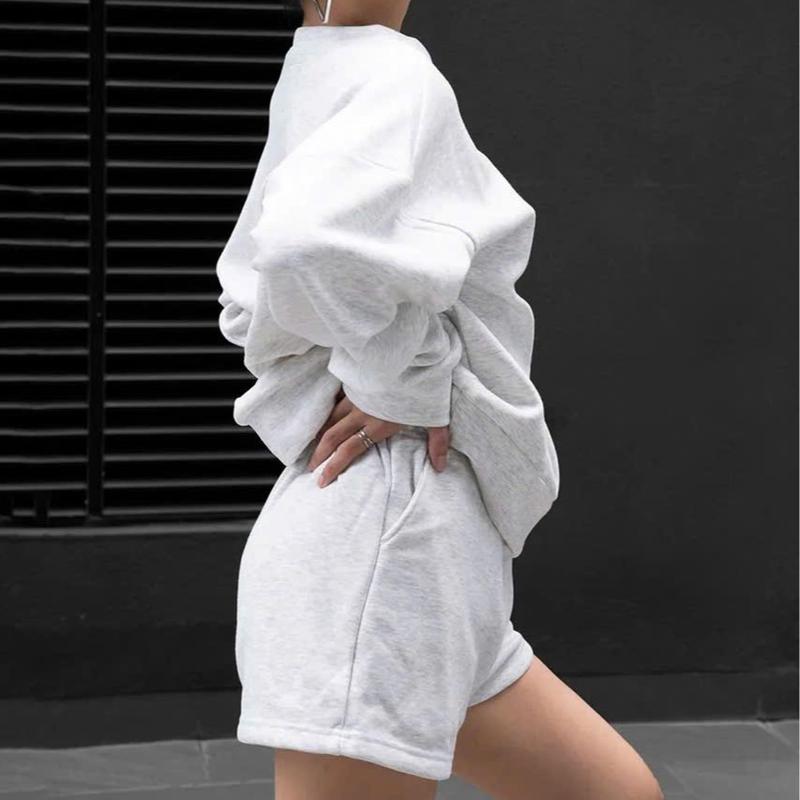 Bộ Nỉ Trơn Basic Dễ Phối Đồ Cho Chị em - Chất Nỉ Ép Hàn 2 Da Mềm Mịn - Nữ, Áo Women Top 6