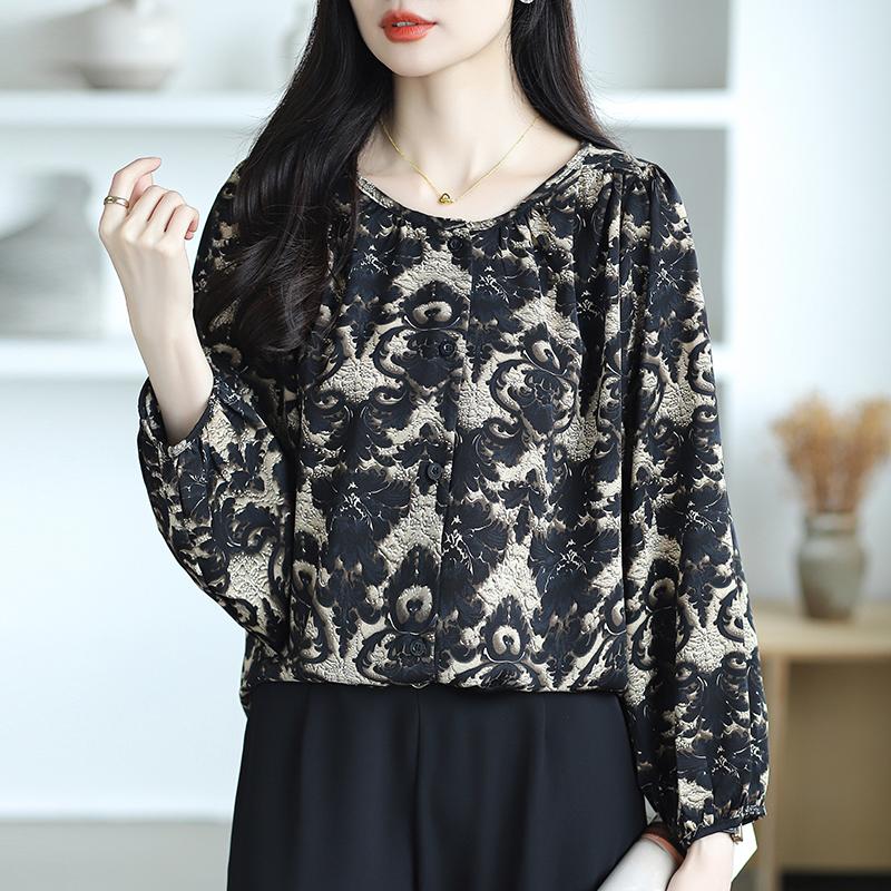Áo Cánh Hoa, Hàng Mới Về, Cổ Tròn, Tay Phồng Áo, Dành Cho Nữ, Phong Cách Hàn Quốc, Thường Ngày, Dài Tay, Áo Voan Top Women 6