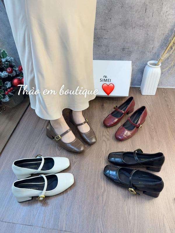 Giày búp bê nữ gót 3p da mềm ( mã GC61 )