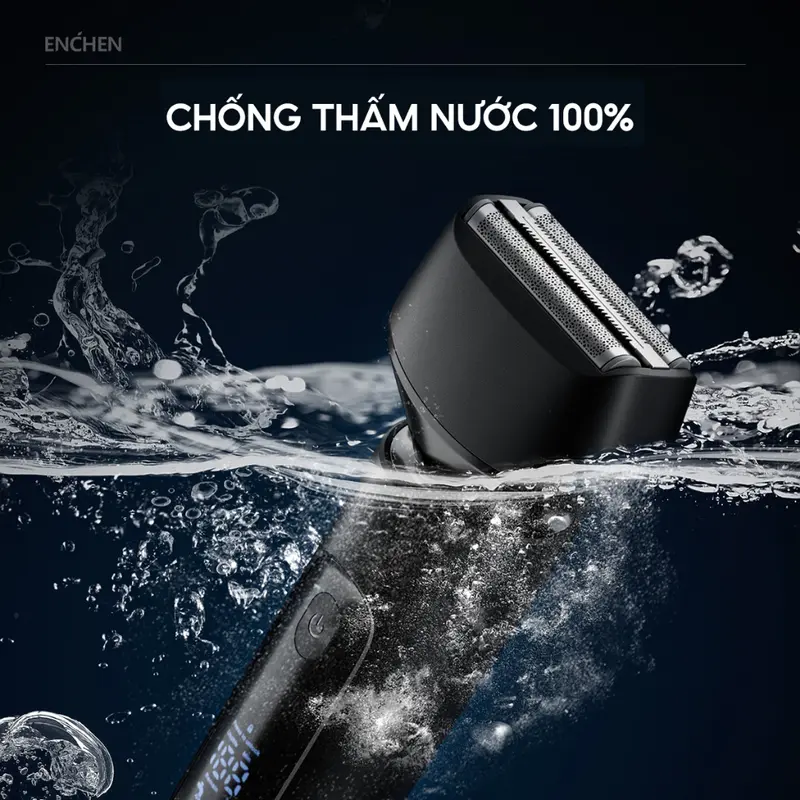 Máy cạo râu Enchen MS001 3 lưỡi dao linh hoạt, động cơ cạo mạnh mẽ chống nước toàn thân - BH 6 tháng 7